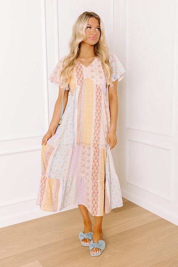 impressions Boho Charm Floral Midi Dress