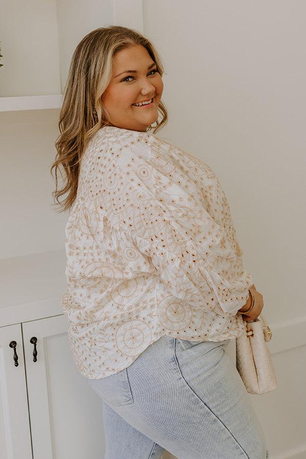 Impressions Boho Cutie Eyelet Top Curves