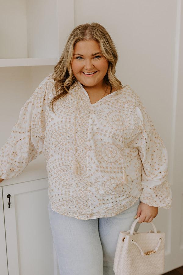 Impressions Boho Cutie Eyelet Top Curves