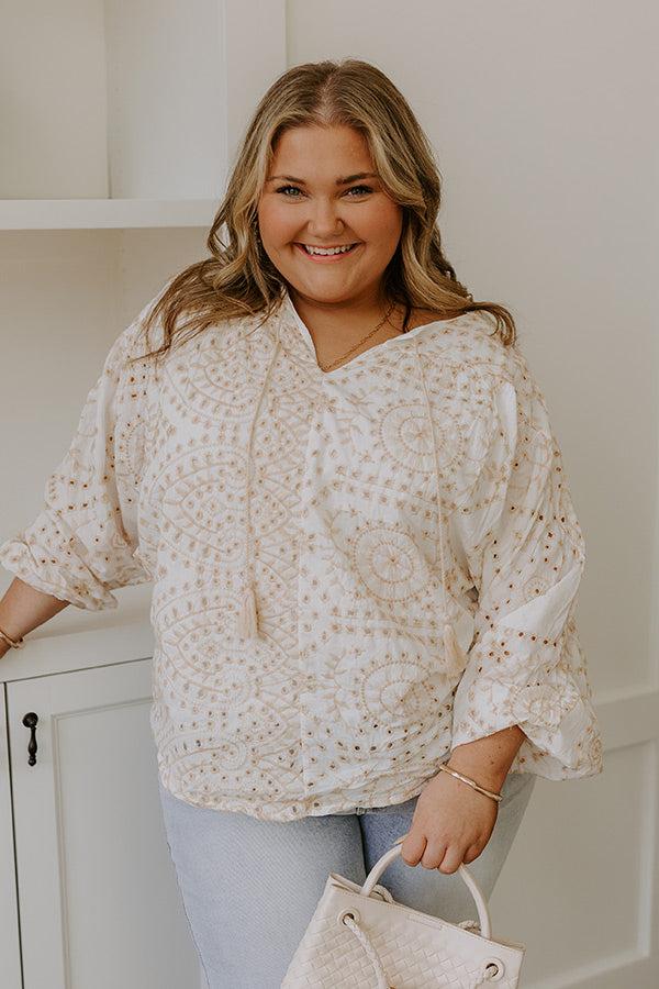 impressions Boho Cutie Eyelet Top Curves