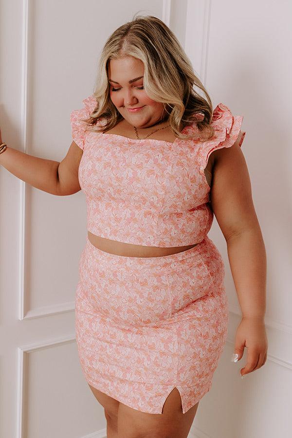 impressions Bora Bora Trip Floral Crop Top Curves