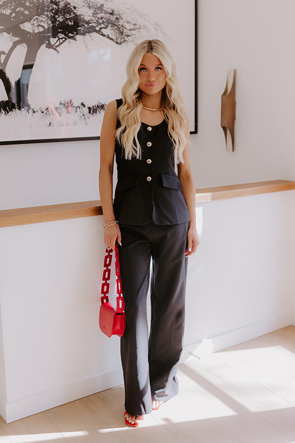 Impressions Boss Babe Wide Leg Jumpsuit In Black