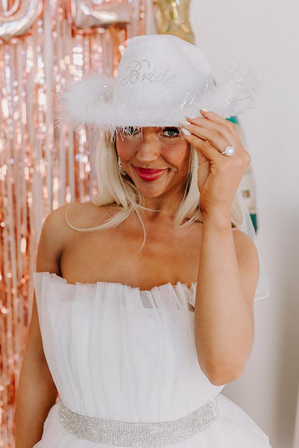 Impressions Bride Embellished Cowboy Veil Hat