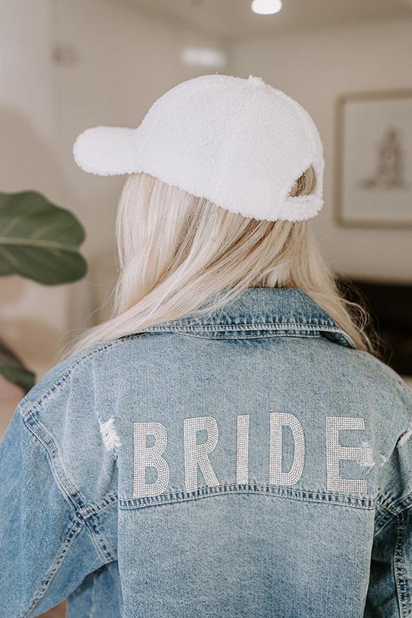 Impressions Bride Embroidered Sherpa Baseball Cap