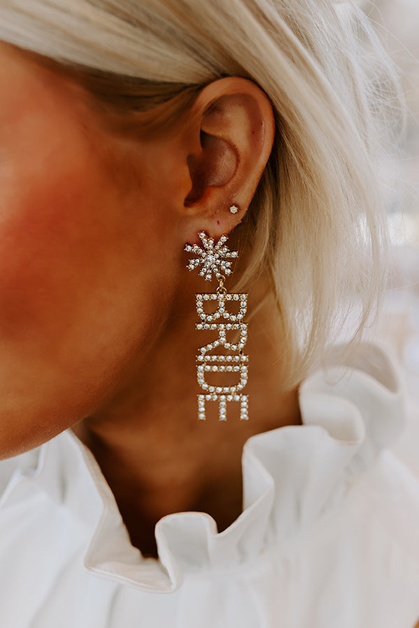 Impressions Bride Rhinestone Earrings In Gold