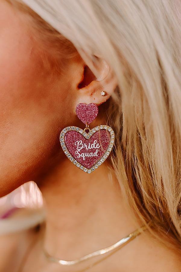Impressions Bride Squad Earrings In Pink