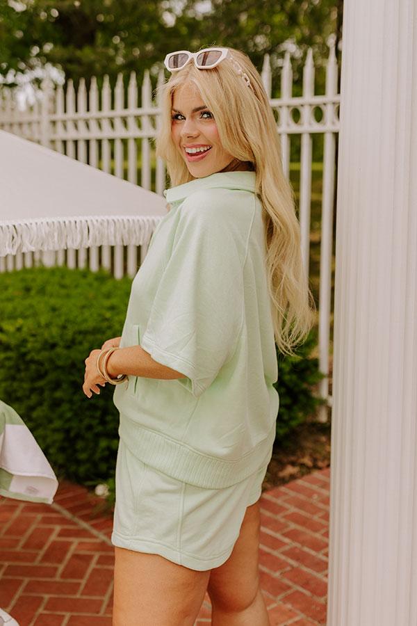 Impressions Casual Ease Sweatshirt In Mint Curves