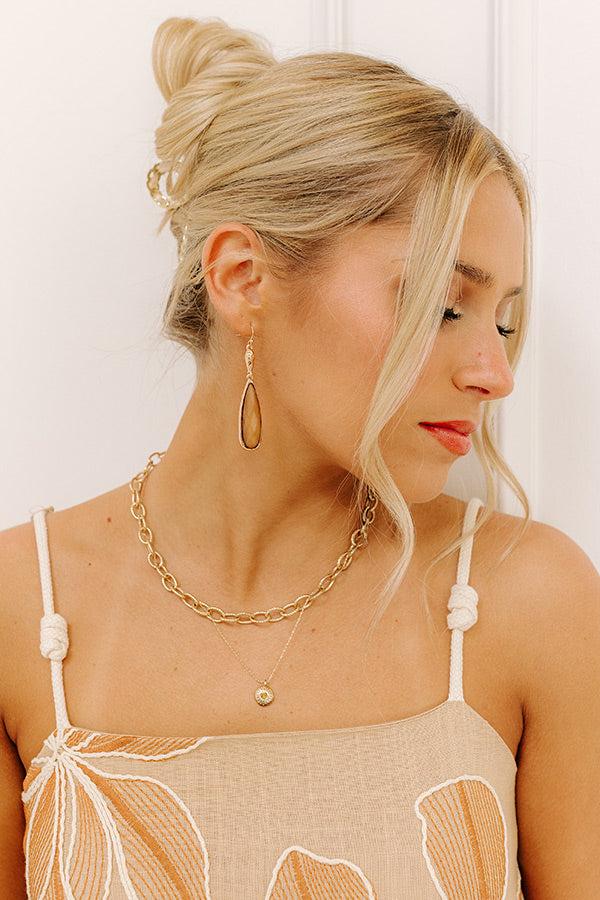 impressions Charming Smile Drop Earrings in Mocha