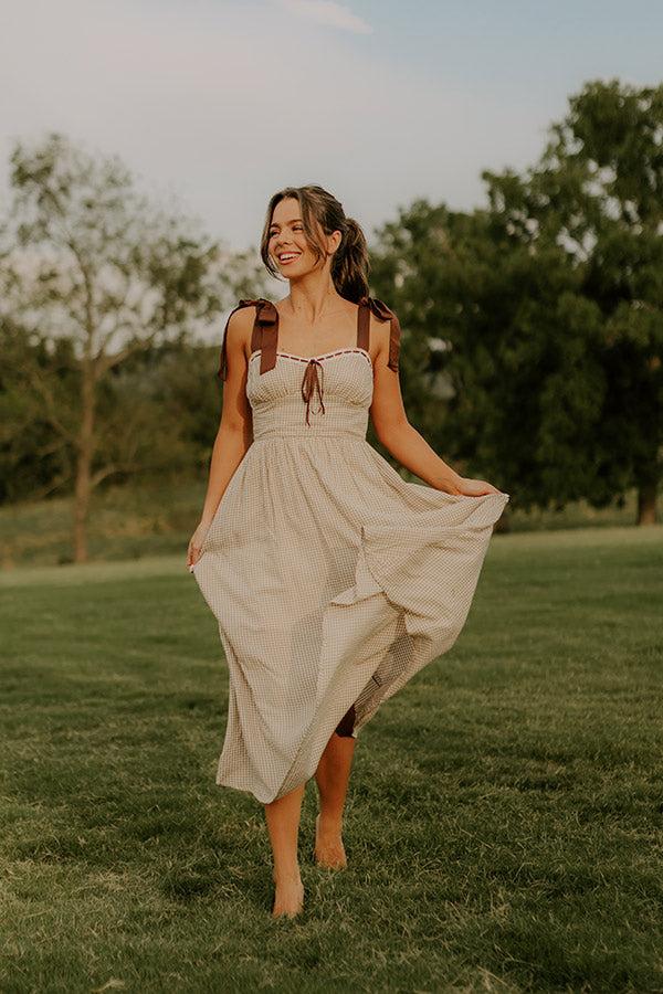 impressions Charming Views Gingham Midi Dress