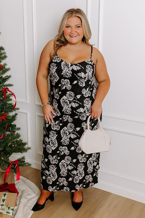 Impressions Chasin' You Floral Velvet Midi Curves