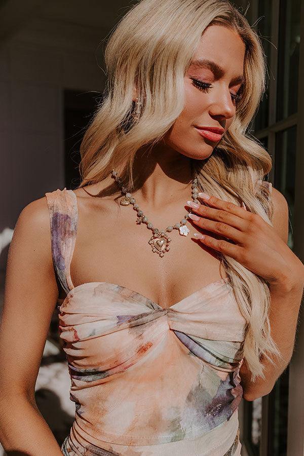 Impressions Chic Moment Charm Necklace In Sage