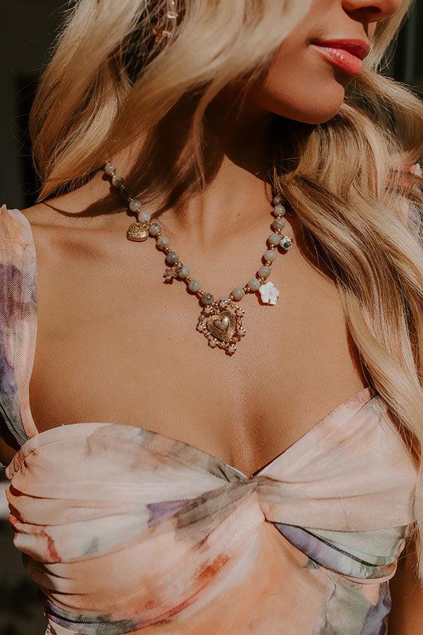 Impressions Chic Moment Charm Necklace In Sage