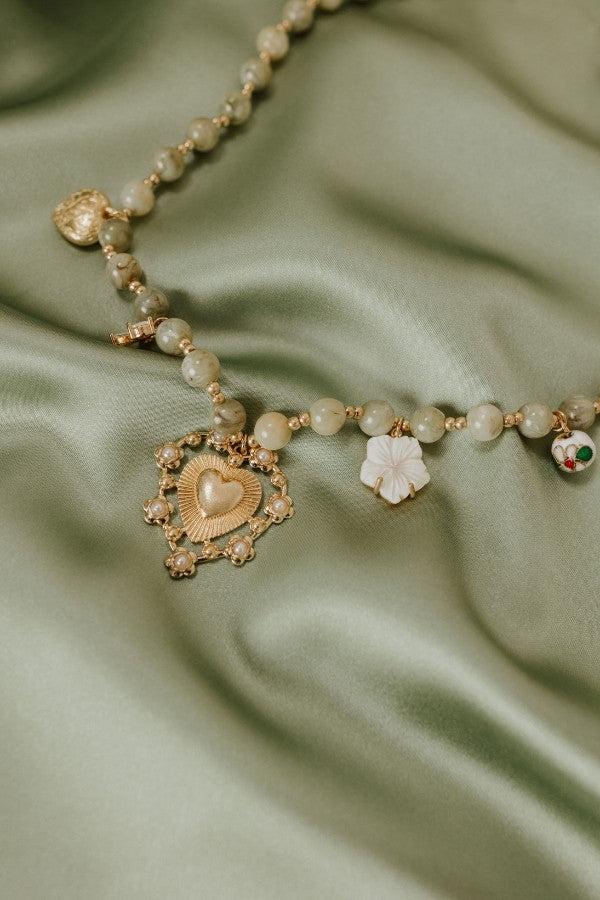 impressions Chic Moment Charm Necklace in Sage