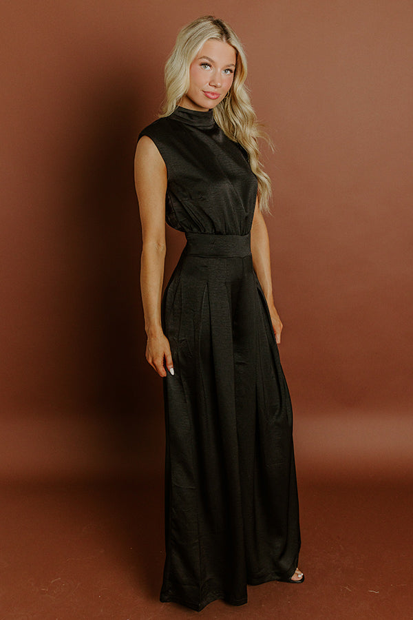 Impressions City Socialite Satin Wide Leg Jumpsuit