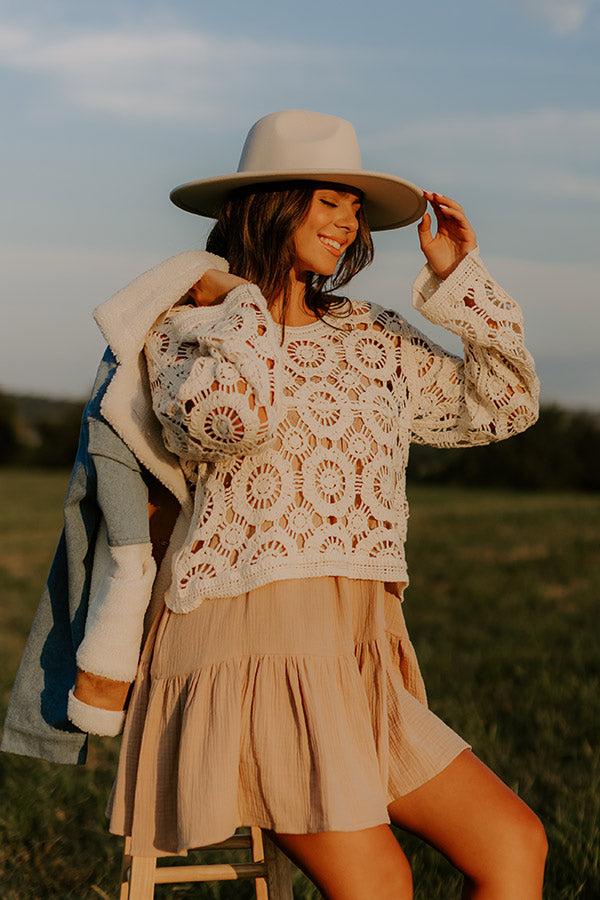 impressions Coastal Dreams Crochet Top