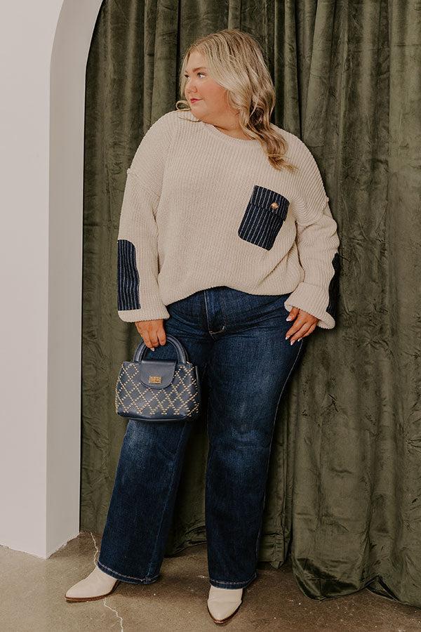 impressions Coffee Aroma Knit Sweater Curves