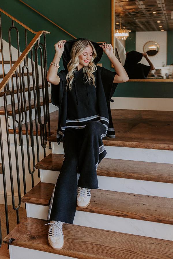 Impressions Connecting Flight Sweater Top In Black