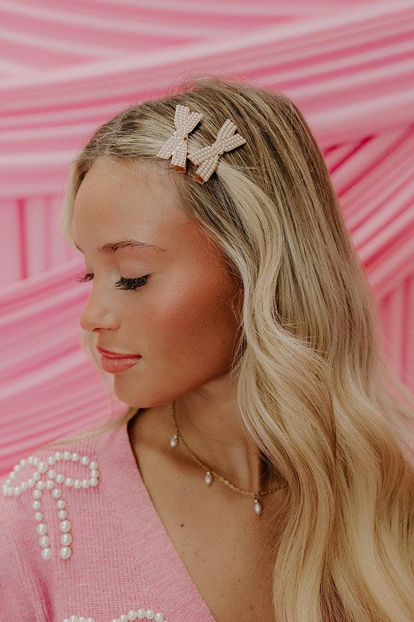 Impressions Country Club Charm Bow Hair Clip Set