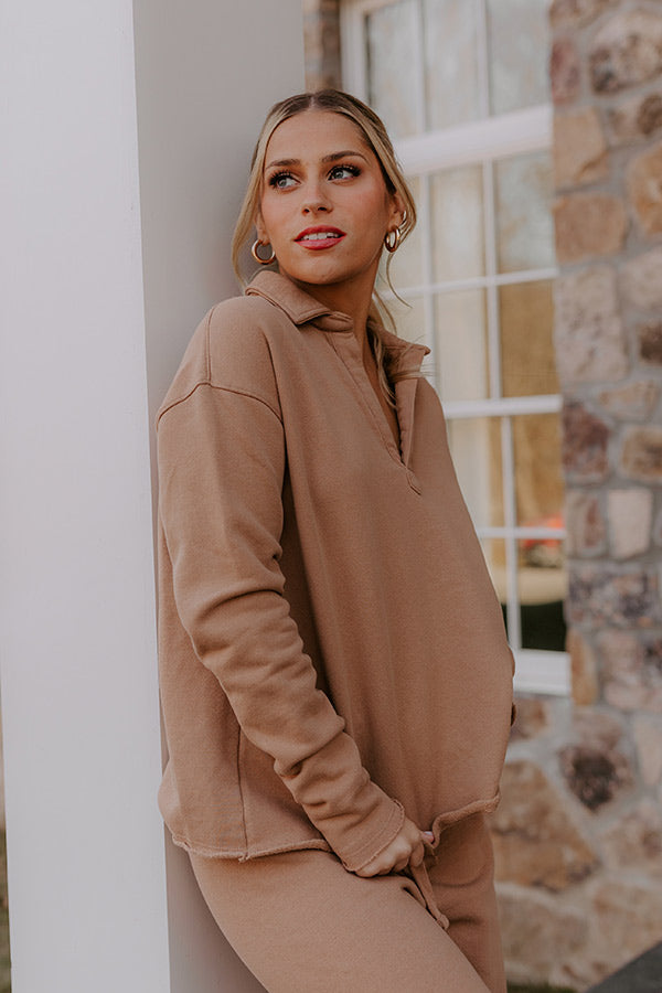 Impressions Cozy Cues Sweatshirt In Camel