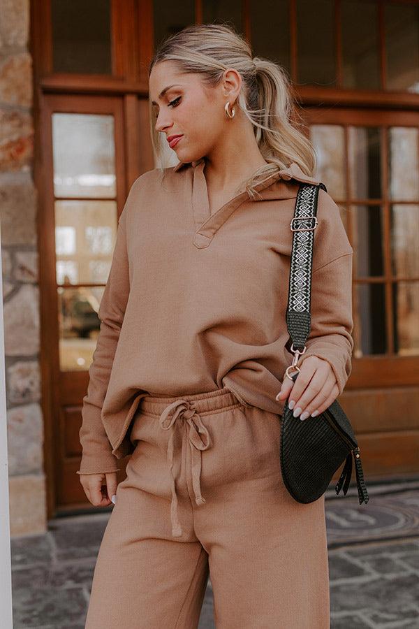 impressions Cozy Cues Sweatshirt in Camel