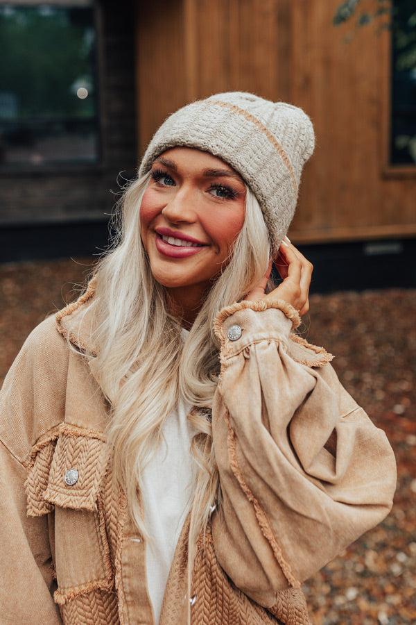 impressions Cozy Darling Knit Beanie in Beige