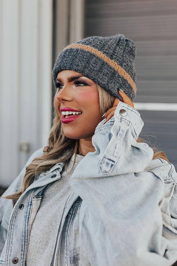 Impressions Cozy Darling Knit Beanie In Charcoal
