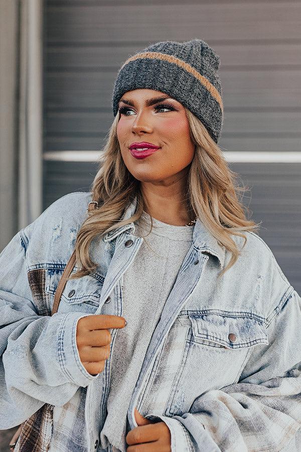 impressions Cozy Darling Knit Beanie in Charcoal