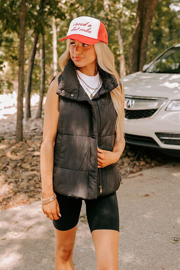 Impressions Creekside Cabin Puffer Vest In Black