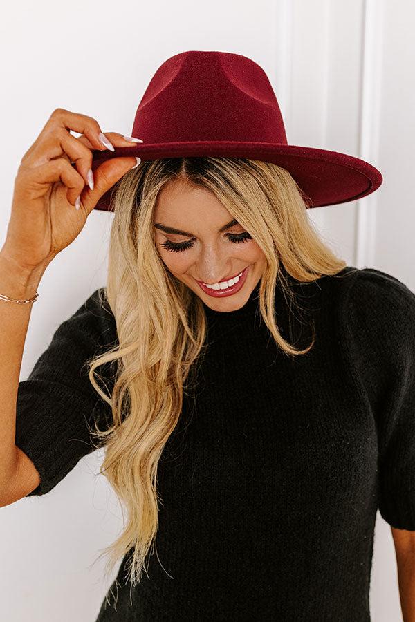 impressions Crisp Breeze Felt Fedora in Wine