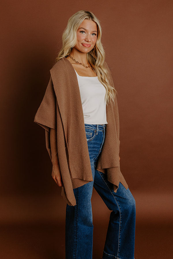 Impressions Cuddle Season Knit Cardigan In Mocha
