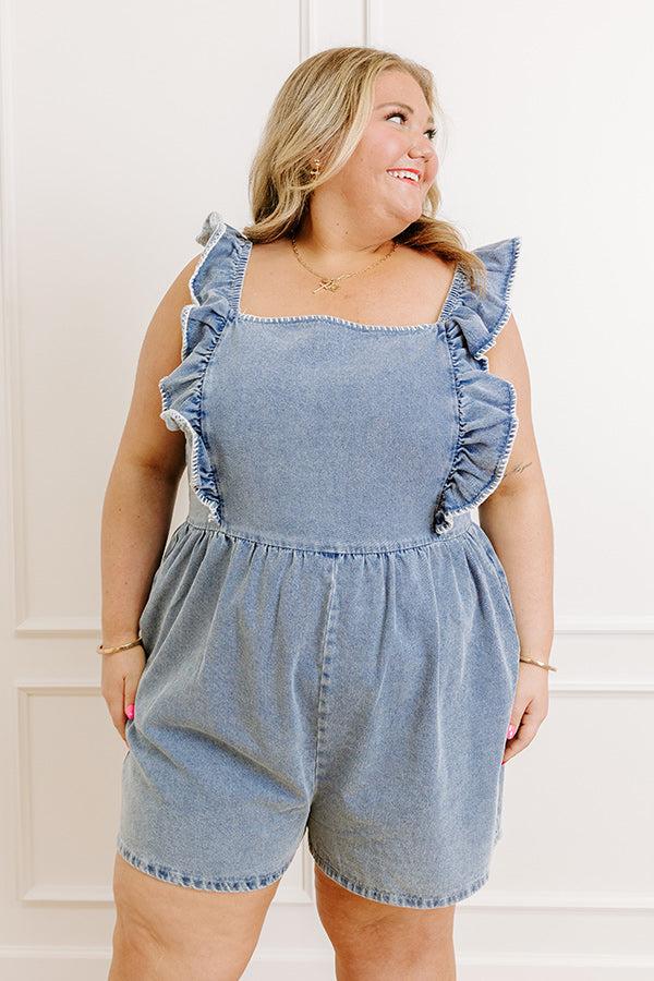 Impressions Darling Gaze Denim Romper Curves