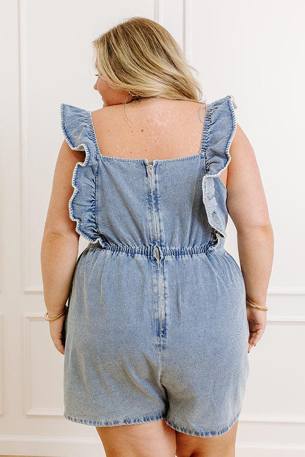 Impressions Darling Gaze Denim Romper Curves