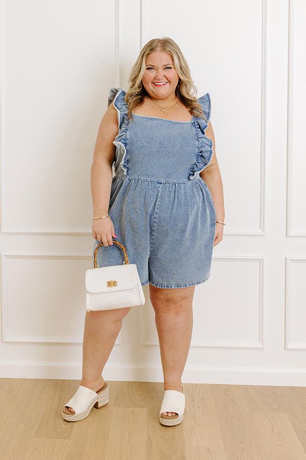 impressions Darling Gaze Denim Romper Curves