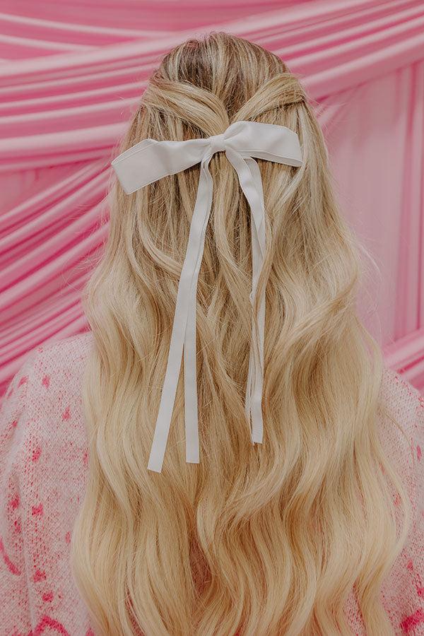 Impressions Darling Smile Bow Hair Clip In White