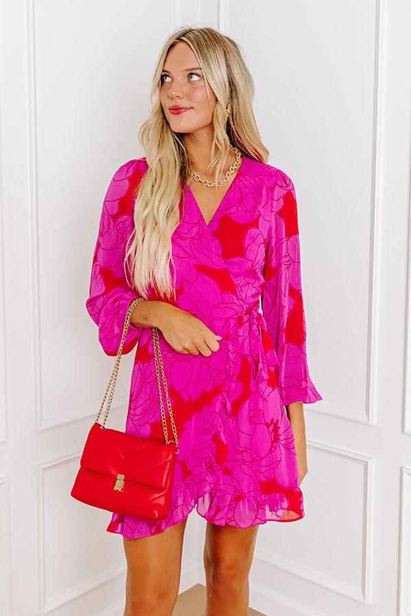 impressions Dinner and a Movie Floral Wrap Dress