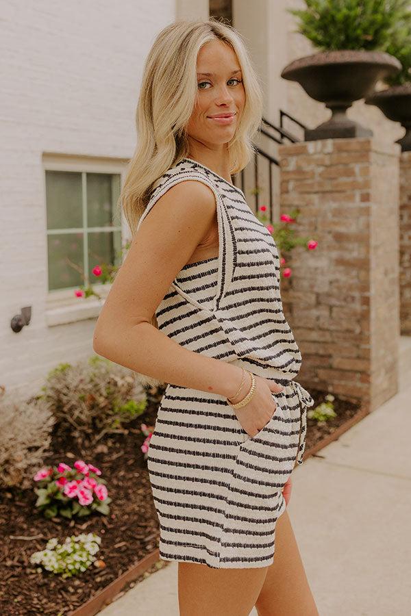 Impressions Dockside Cutie Stripe Romper In Black
