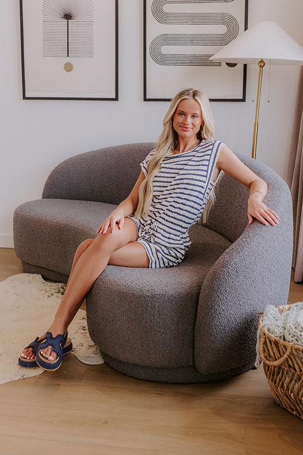 impressions Dockside Cutie Stripe Romper in Slate