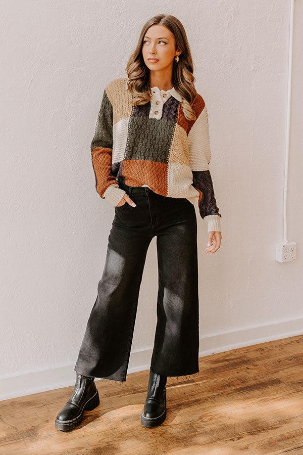 impressions Downtown Dallas Color Block Sweater