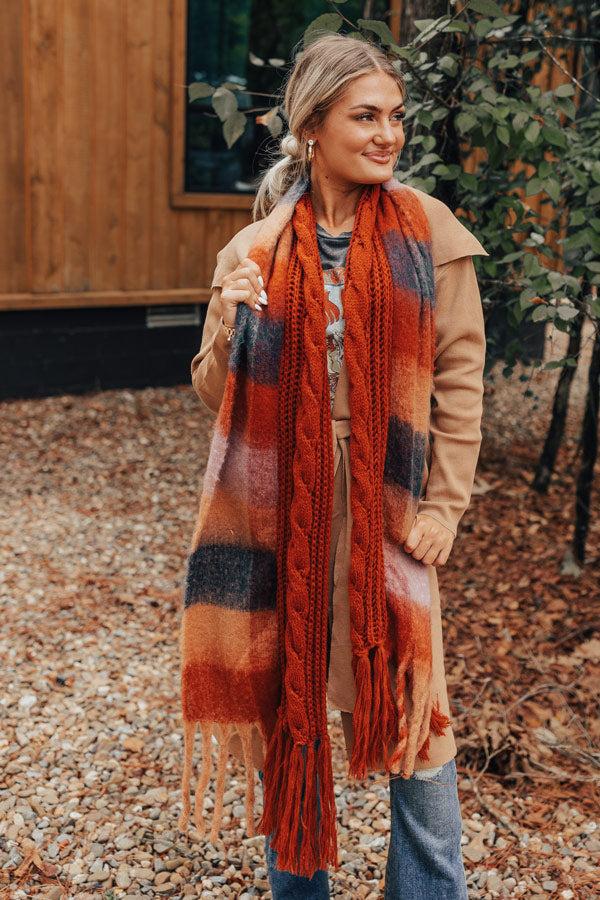 Impressions Early Start Knit Scarf In Rust