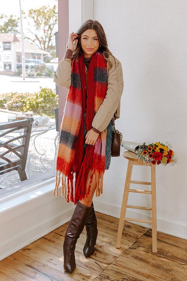 impressions Early Start Knit Scarf In Rust