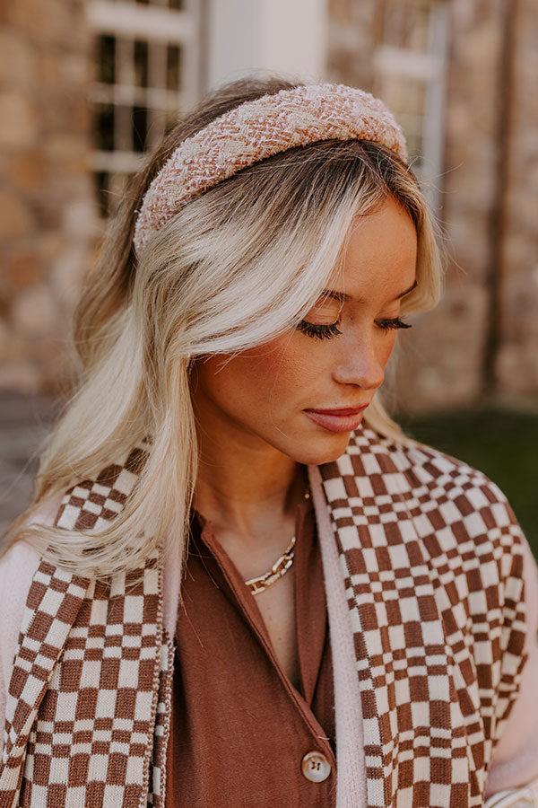 Impressions Easy To Style Tweed Headband In Pink