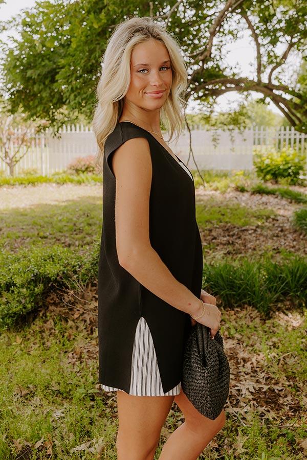 Impressions Effortlessly You Knit Top In Black
