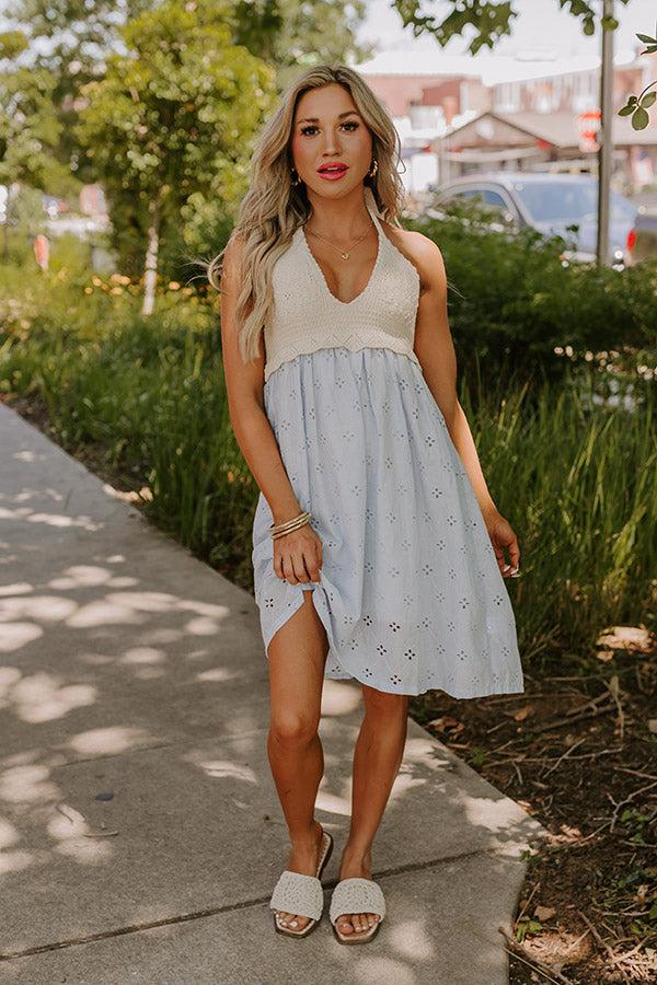 Impressions Eye Catcher Eyelet Mini Dress