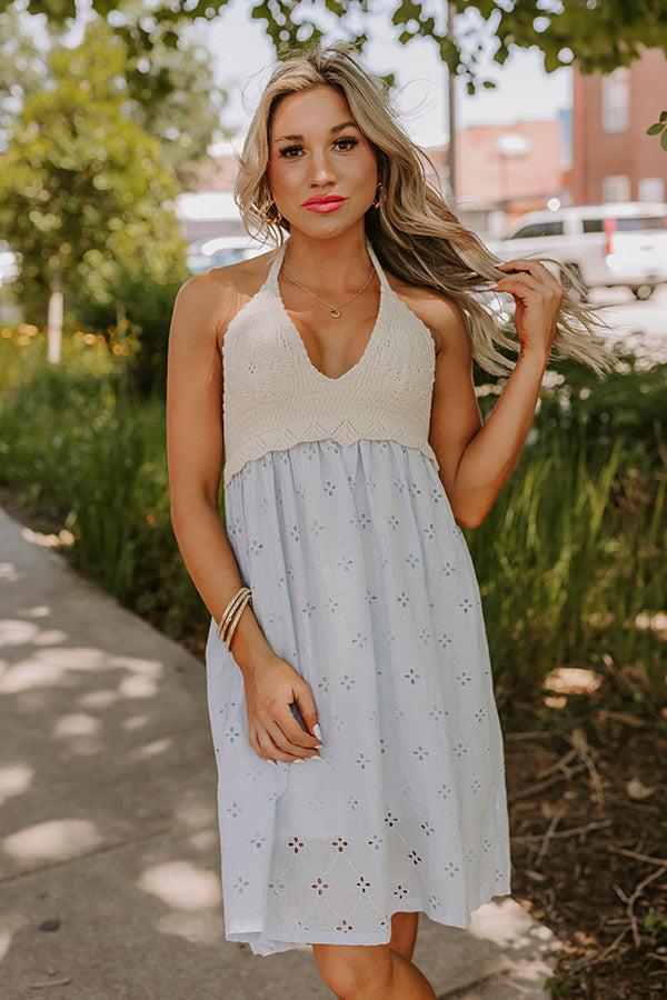 impressions Eye Catcher Eyelet Mini Dress