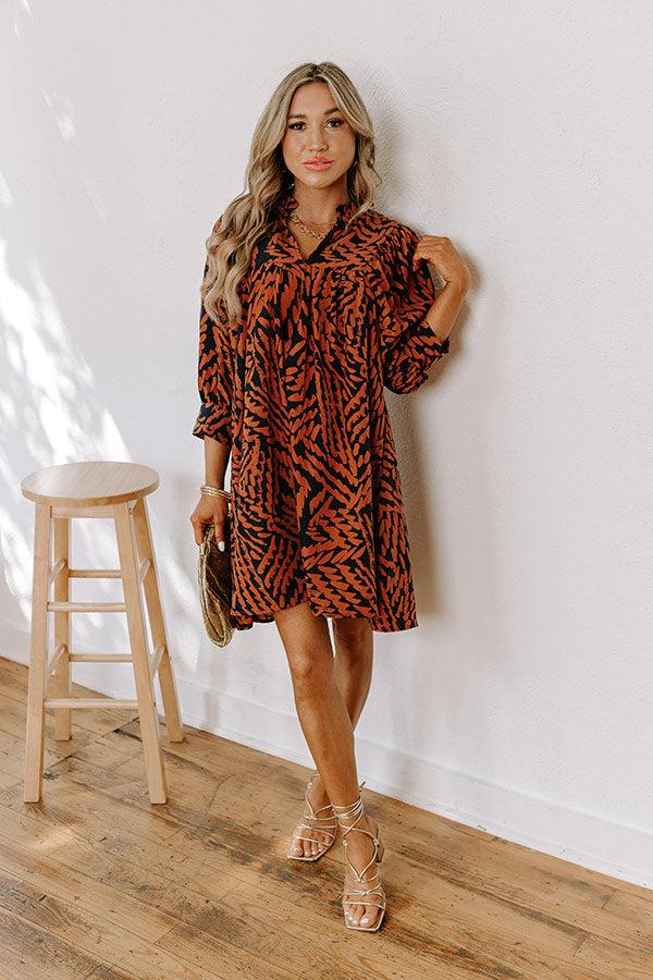Impressions Fall Brunch Babydoll Mini Dress