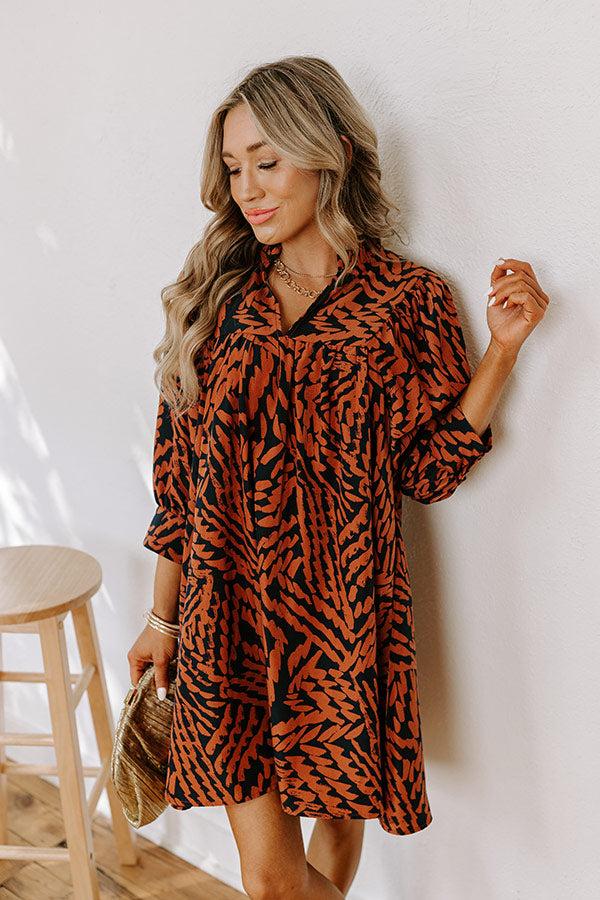 impressions Fall Brunch Babydoll Mini Dress