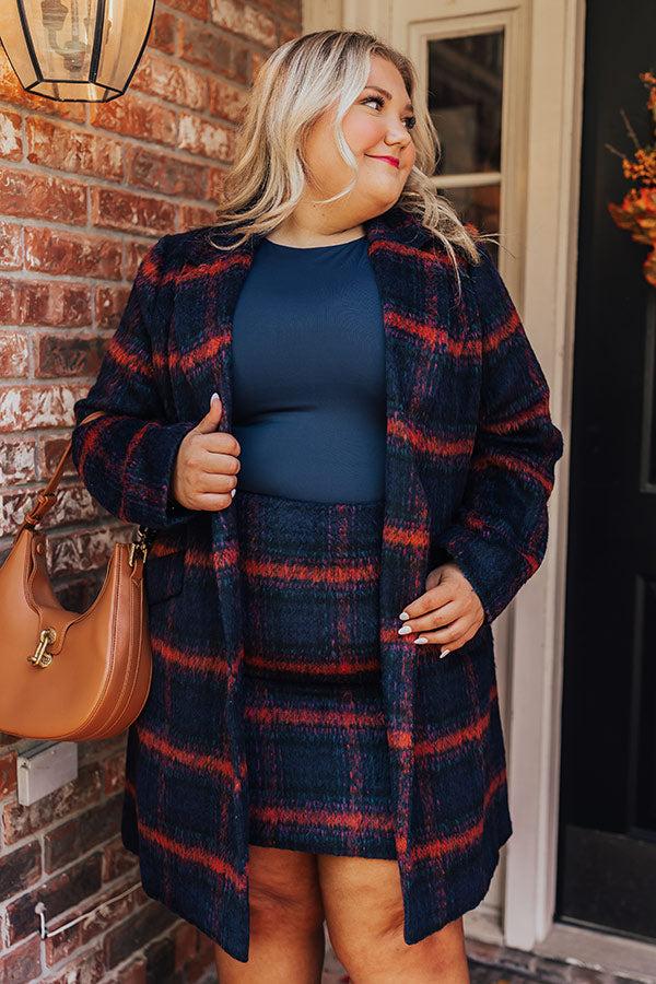 impressions Fall Frenzy Plaid Coat Curves