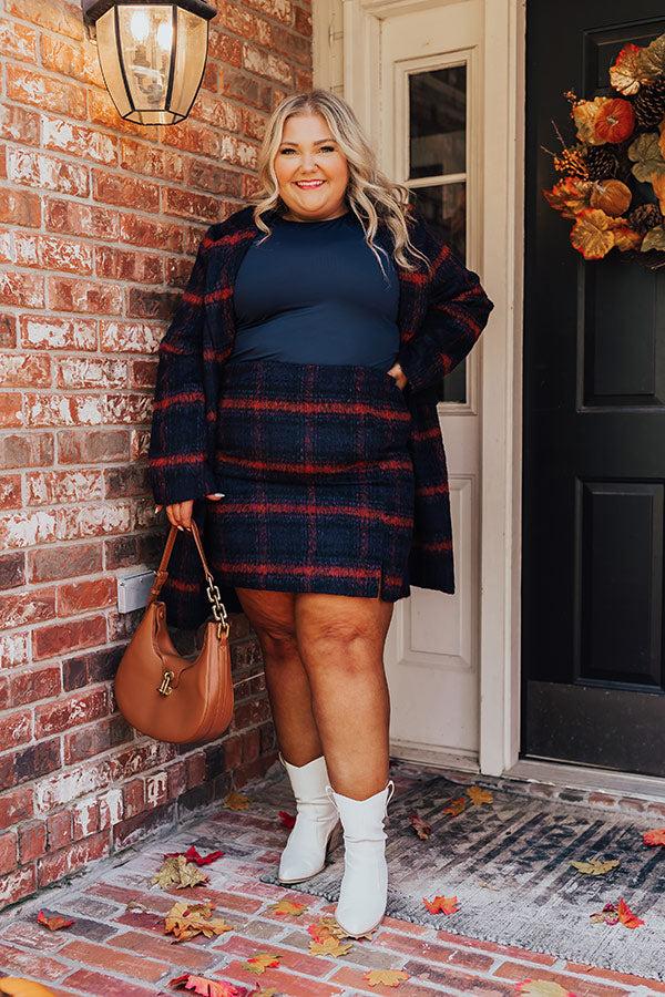 impressions Fall Frenzy Plaid Skirt Curves