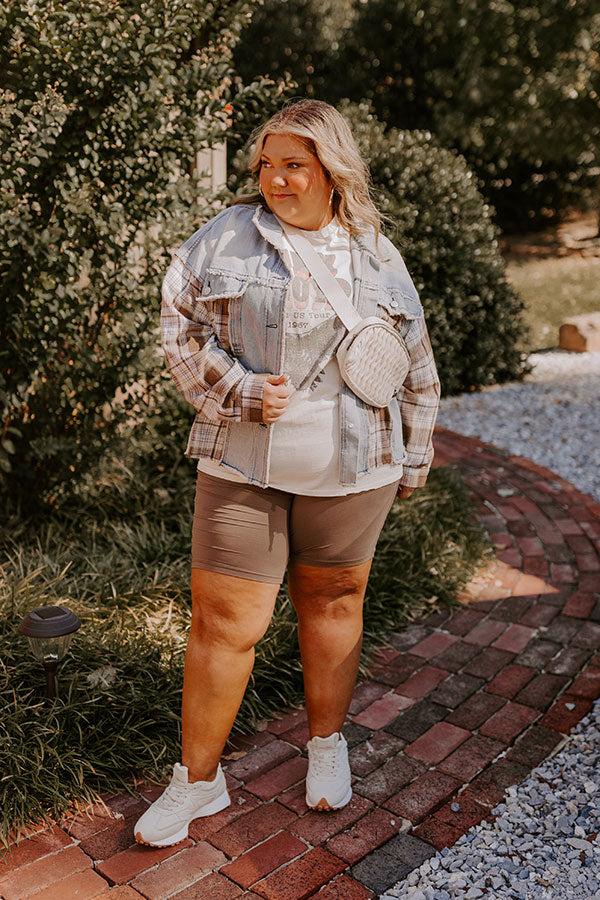 Impressions Fall Latte Denim Jacket Curves