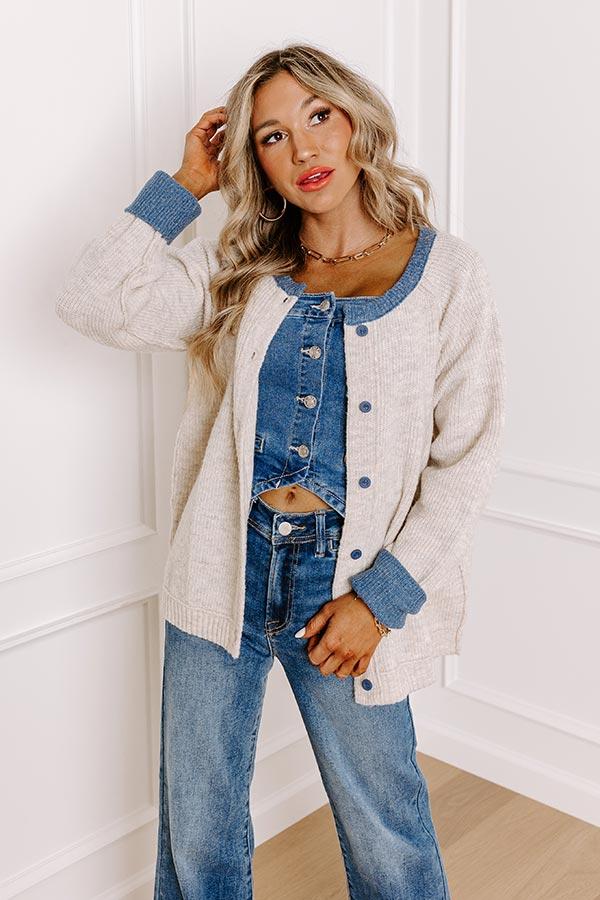 impressions Falling Leaves Knit Cardigan